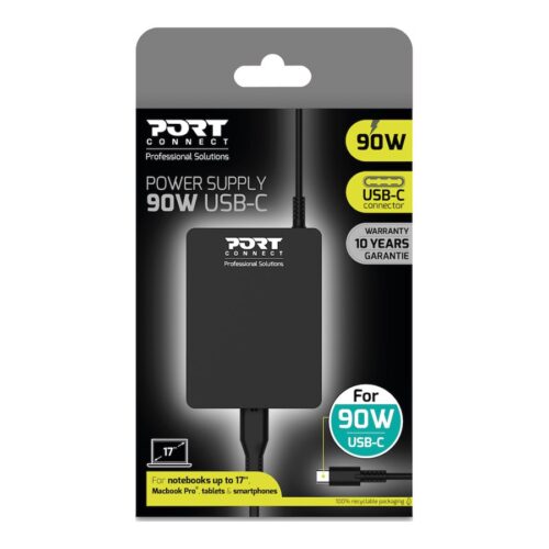 PORT DESIGNS power supply 90W – TYPE C – UK