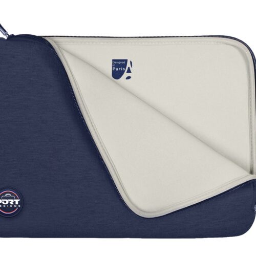 PORT DESIGNS Trendy Cotton Neoprene Laptop 13p-14p Sleeve L-shaped opening for easy access Stretchy cotton neoprene material Blue