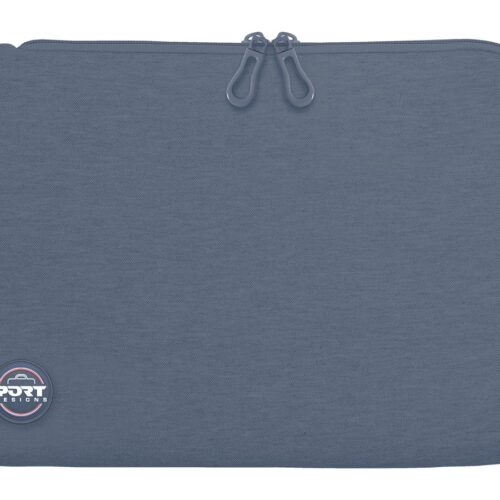 PORT DESIGNS Trendy Cotton Neoprene Laptop 13p-14p Sleeve L-shaped opening for easy access Stretchy cotton neoprene material Blue