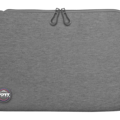 PORT DESIGNS Trendy Cotton Neoprene Laptop Sleeve 15.6p L-shaped opening for easy access Stretchy cotton neoprene material Grey