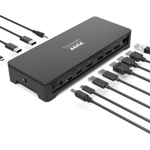 PORT DESIGNS Triple Screen Docking Station With 100W Power Dual USB-C & USB-A Connectivity Charges Laptops Up To 100W