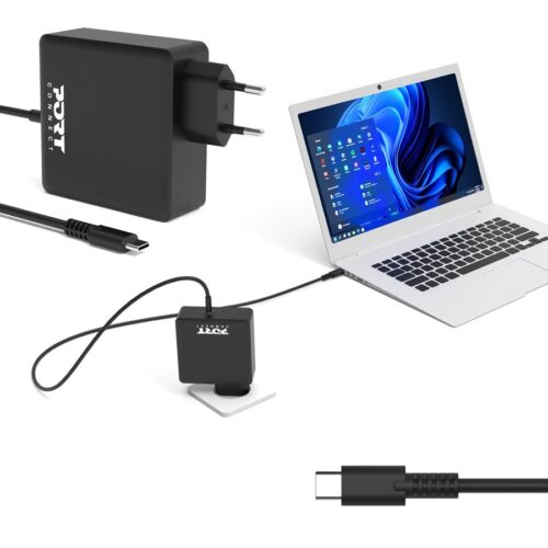 PORT DESIGNS Type C Universal Power Adapter 65W For Macbooks Notebooks Tablets Smartphones Up To 65W Type C Connector