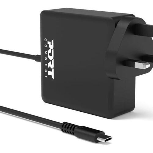 PORT DESIGNS Type C Universal Power Adapter 65W For Macbooks Notebooks Tablets Smartphones Up To 65W Type C Connector