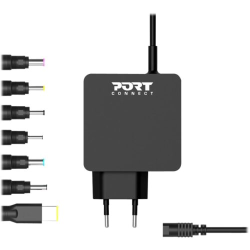 PORT DESIGNS Universal Power Adapter For Notebooks Up To 45W EU Plug 7 Universal Detachable Tips