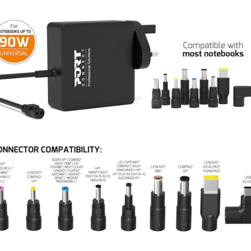 PORT DESIGNS Universal Power Supply 90W Plug In – UK