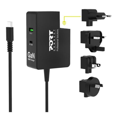 PORT DESIGNS Wall Charger Type C Pd 100W Gan – Universal Travel Plug