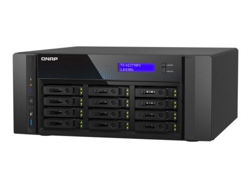 QNAP 12-bay 2.5p SATA all flash desktop NAS AMD Ryzen 7 9700X 8C 32Go UDIMM DDR5 2x10GBASE-T 2×2.5GbE 3xPCIe Gen4 1xHDMI