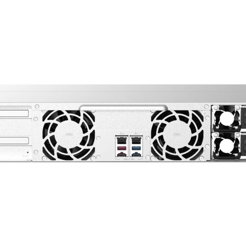 QNAP 12-bay Rackmount NAS AMD Ryzen V1000 series V1500B 4C/8T 2.2GHz 8Go DDR4 RAM 2×2.5GbE LAN optional 10GbE & M.2 NVMe/SATA