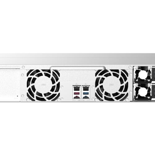 QNAP 12-bay Rackmount NAS AMD Ryzen V1000 series V1500B 4C/8T 2.2GHz 8Go DDR4 RAM 2×2.5GbE LAN optional 10GbE & M.2 NVMe/SATA