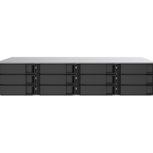 QNAP 12-bay Rackmount NAS AMD Ryzen V1000 series V1500B 4C/8T 2.2GHz 8Go DDR4 RAM 2×2.5GbE LAN optional 10GbE & M.2 NVMe/SATA