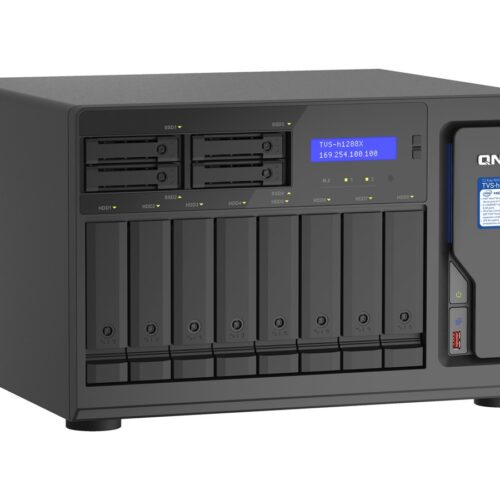 QNAP 12-Bay TurboNAS 8×3.5p HDD + 42.5p SSD SATA 6G Intel Xeon W-1250 6 cores 12 threads 3.3GHz 16Go DDR4 ECC RAM