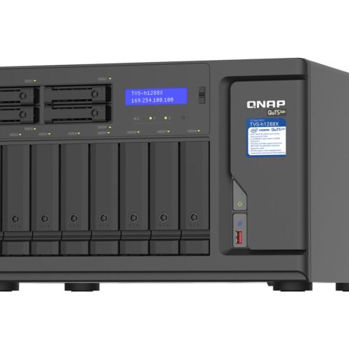 QNAP 12-Bay TurboNAS 8×3.5p HDD + 42.5p SSD SATA 6G Intel Xeon W-1250 6 cores 12 threads 3.3GHz 16Go DDR4 ECC RAM