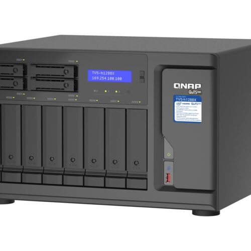 QNAP 12-Bay TurboNAS 8×3.5p HDD + 42.5p SSD SATA 6G Intel Xeon W-1250 6 cores 12 threads 3.3GHz 16Go DDR4 ECC RAM