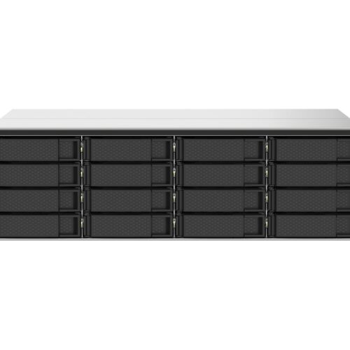 QNAP 16-bay Rackmount NAS AMD Ryzen V1000 series V1500B 4C/8T 2.2GHz 16Go DDR4 RAM 2×2.5GbE LAN optional 10GbE & M.2 NVMe/SATA