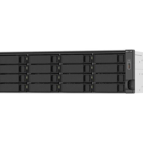 QNAP 16-bay Rackmount NAS AMD Ryzen V1000 series V1500B 4C/8T 2.2GHz 16Go DDR4 RAM 2×2.5GbE LAN optional 10GbE & M.2 NVMe/SATA
