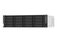 QNAP 16-bay Rackmount NAS AMD Ryzen V1000 series V1500B 4C/8T 2.2GHz 16Go DDR4 RAM 2×2.5GbE LAN optional 10GbE & M.2 NVMe/SATA