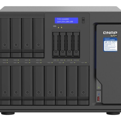 QNAP 16-Bay TurboNAS 12×3.5p HDD + 4×2.5p SSD SATA 6G Intel Xeon W-1250 6 cores 12 threads 3.3GHz 32Go DDR4 ECC RAM