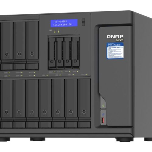 QNAP 16-Bay TurboNAS 12×3.5p HDD + 4×2.5p SSD SATA 6G Intel Xeon W-1250 6 cores 12 threads 3.3GHz 32Go DDR4 ECC RAM