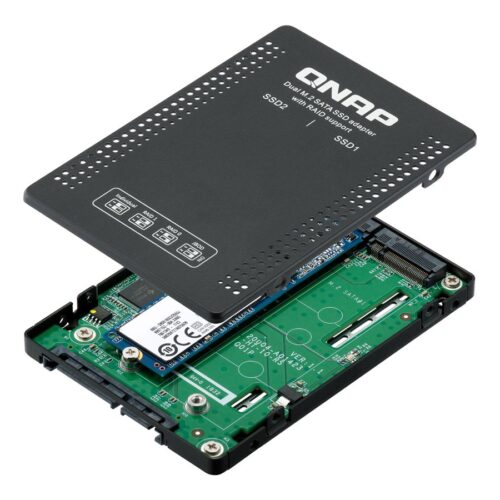 QNAP 2.5p SATA to dual M.2 2280 SATA drive adapter hardware RAID 0/1 JBOD Individual disk modes