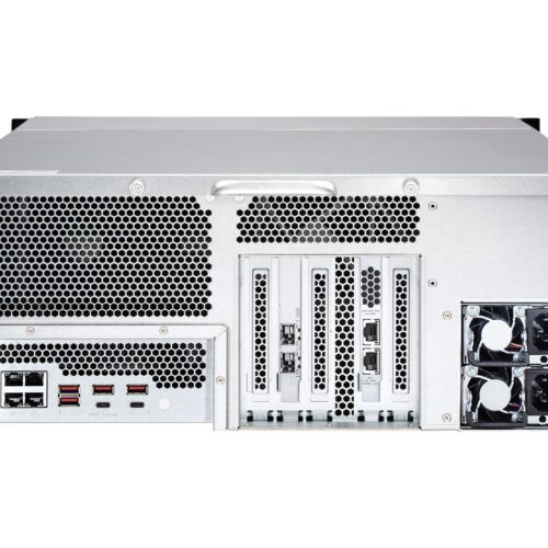 QNAP 24-Bay 4U Rackmount NAS Intel Xeon E-2236 6 cores/12 threads 3.4GHz processor 128Go ECC DDR4 24×2.5p/3.5p SATA