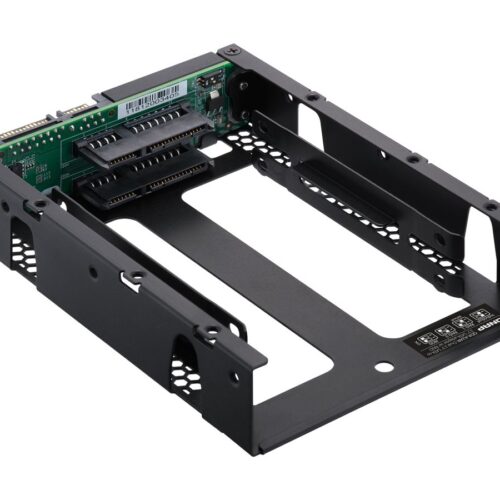 QNAP 3.5p SATA to dual 2.5p SATA drive adapter up to 9.5mm 2.5p drive height support HW RAID 0/1 JBOD Individual disk modes