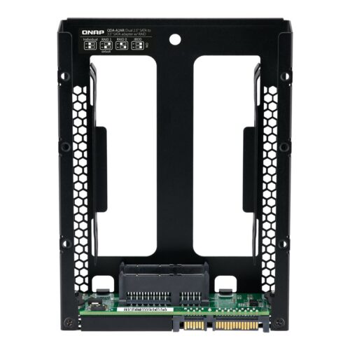 QNAP 3.5p SATA to dual 2.5p SATA drive adapter up to 9.5mm 2.5p drive height support HW RAID 0/1 JBOD Individual disk modes