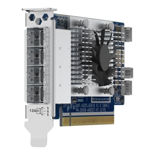 QNAP 4-port miniSAS HD Host Bus Adapter Broadcom Mercator SAS3616W PCIe 3.0×16 for TL SAS JBOD series