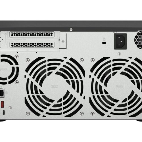QNAP 8-bay NAS AMD Ryzen Embedded V1500B 2.2GHz 8Go 8xSATA 6Gb/s bays 2xM.2 NVMe PCIe Gen3 SSD slots 2×2.5GbE LAN optional 10GbE