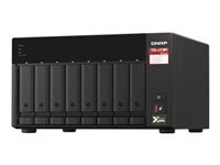 QNAP 8-bay NAS AMD Ryzen Embedded V1500B 2.2GHz 8Go 8xSATA 6Gb/s bays 2xM.2 NVMe PCIe Gen3 SSD slots 2×2.5GbE LAN optional 10GbE
