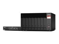 QNAP Bundle NAS TS-873A 8 baies AMD Ryzen Embedded V1500B 2.5G + Switch QSW-1105-ST 5 ports 2.5G