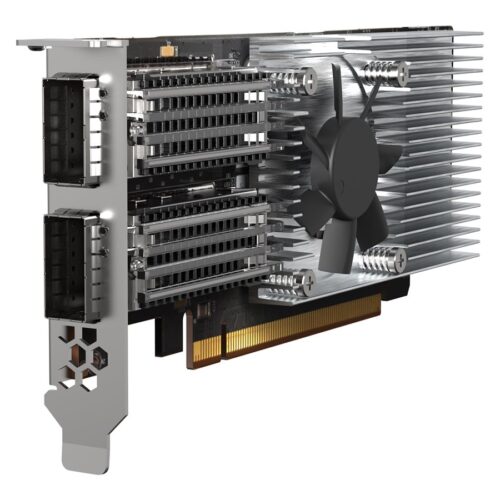 QNAP Dual-port QSFP28 100GbE network expansion card low-profile form factor PCIe Gen4 x16
