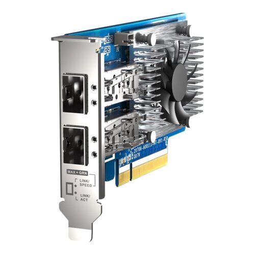 QNAP Dual-port SFP28 25GbE network expansion card low-profile form factor PCIe Gen4 x8