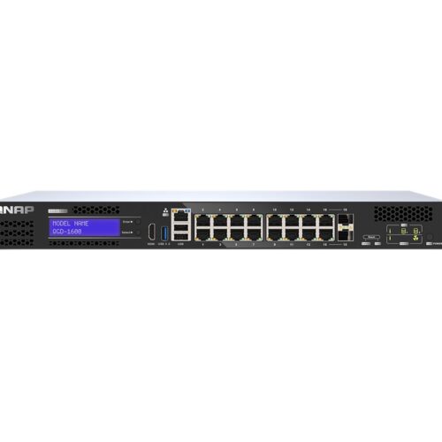 QNAP QGD-1600-8G smart PoE edge switch 16 port 1Gbps 2 SFP+ and RJ 45 Combo Port 1 Host port