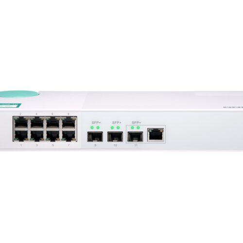 QNAP QSW-308-1C Eight 1GbE NBASE-T ports Three 10GbE SFP+ with shared one 10GBASE-T ports Unmanage Switch 10GbE NBASE-T