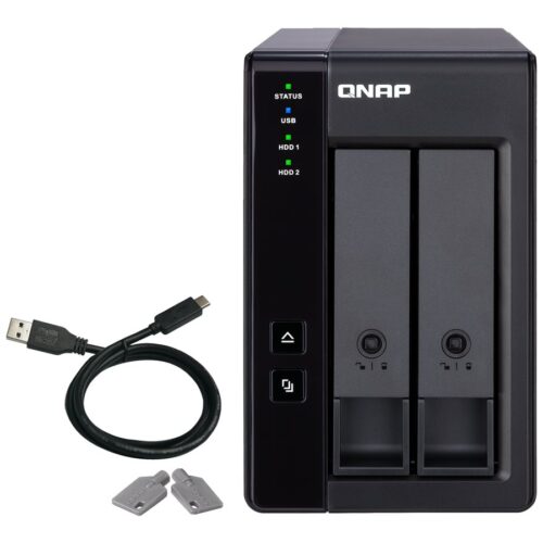 QNAP TR-002 2 Bay USB Type-C Direct Attached Storage with Hardware RAID