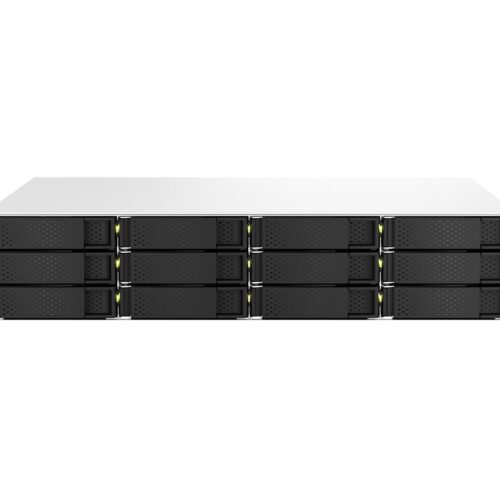 QNAP TS-1264U-RP-8G 2U 12-Bay rackmount NAS Intel Celeron N5095 quad-core 8Go onboard not expandable 12×3.5/2.5 SATA 2x300W r PS