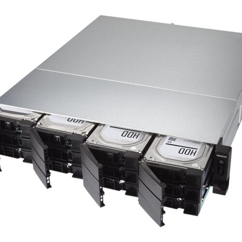 QNAP TS-1283XU-RP-E2124-8G 12-Bay NAS E-2124 8Go DDR4 12×2.5p/3.5p SATA HDD/SSD 4 GigaLan 2x10GbE SFP