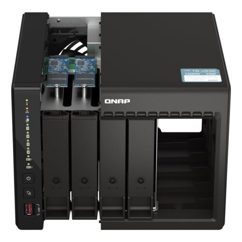 QNAP TS-453E-8G 4-bay desktop NAS Intel Celeron J6412 4C 2.0GHz burst 2.6GHz onboard 8Go RAM 2xHDMI 1.4b 2xM.2 2280 PCIe slots