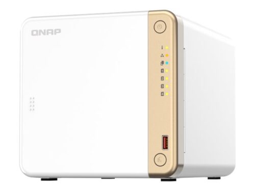QNAP TS-462-4G 4-Bay desktop NAS Intel Celeron N4505 dual-core 4Go DDR4 onboard not expandable 4×3.5/2.5 SATA 6Go/s drive bays 2