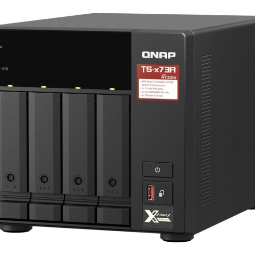 QNAP TS-473A-8G NAS AMD Ryzen Embedded V1500B 8Go SO-DIMM DDR4 4x 2.5/3.5inch SATA 6Gbps 2x M.2 2280 NVMe PCIe Gen3 x1 slots