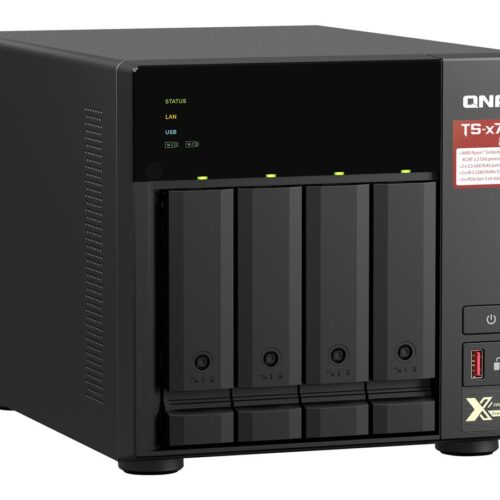 QNAP TS-473A-8G NAS AMD Ryzen Embedded V1500B 8Go SO-DIMM DDR4 4x 2.5/3.5inch SATA 6Gbps 2x M.2 2280 NVMe PCIe Gen3 x1 slots