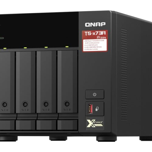 QNAP TS-473A-8G NAS AMD Ryzen Embedded V1500B 8Go SO-DIMM DDR4 4x 2.5/3.5inch SATA 6Gbps 2x M.2 2280 NVMe PCIe Gen3 x1 slots