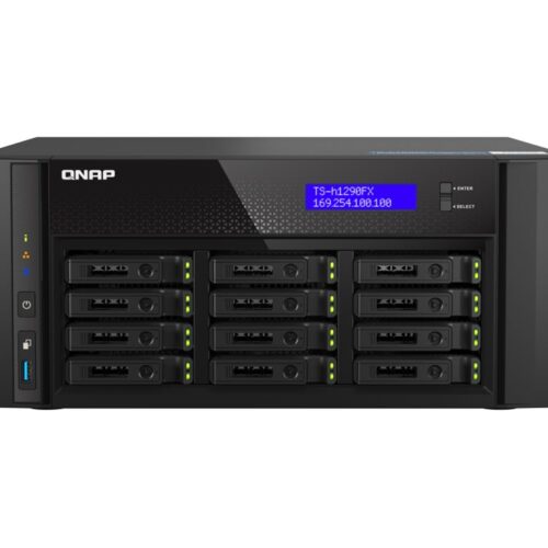 QNAP TS-h1290FX-7302P-128G 12 Bay U.2 NVMe PCIe Gen4 x4 all-flash desktop NAS AMD EPYC 16-core 7302P 128Go RDIMM ECC DDR4