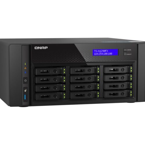 QNAP TS-h1290FX-7302P-128G 12 Bay U.2 NVMe PCIe Gen4 x4 all-flash desktop NAS AMD EPYC 16-core 7302P 128Go RDIMM ECC DDR4