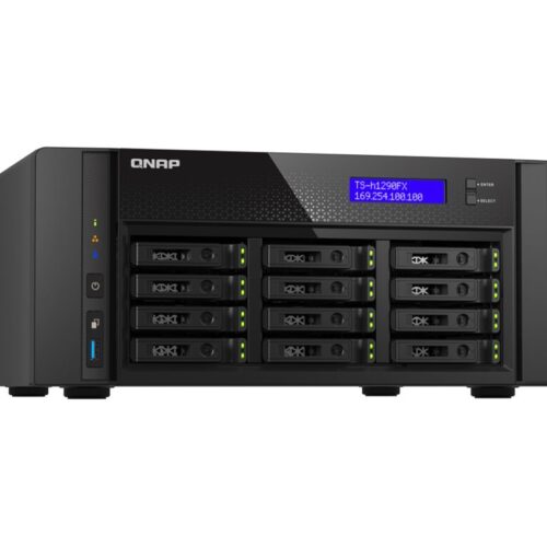QNAP TS-h1290FX-7302P-128G 12 Bay U.2 NVMe PCIe Gen4 x4 all-flash desktop NAS AMD EPYC 16-core 7302P 128Go RDIMM ECC DDR4