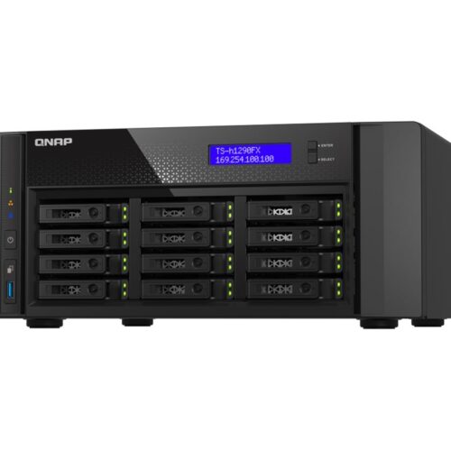 QNAP TS-h1290FX-7302P-128G 12 Bay U.2 NVMe PCIe Gen4 x4 all-flash desktop NAS AMD EPYC 16-core 7302P 128Go RDIMM ECC DDR4