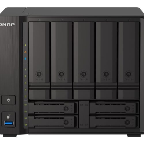 QNAP TS-H973AX-32G 9-bay NAS AMD Ryzen V1500B 32Go DDR4 SODIMM 5×2.5p/3.5p SATA 6Gbps + 2×2.5p U.2 NVMe PCIe Gen3 x4