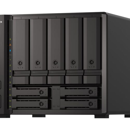 QNAP TS-H973AX-32G 9-bay NAS AMD Ryzen V1500B 32Go DDR4 SODIMM 5×2.5p/3.5p SATA 6Gbps + 2×2.5p U.2 NVMe PCIe Gen3 x4