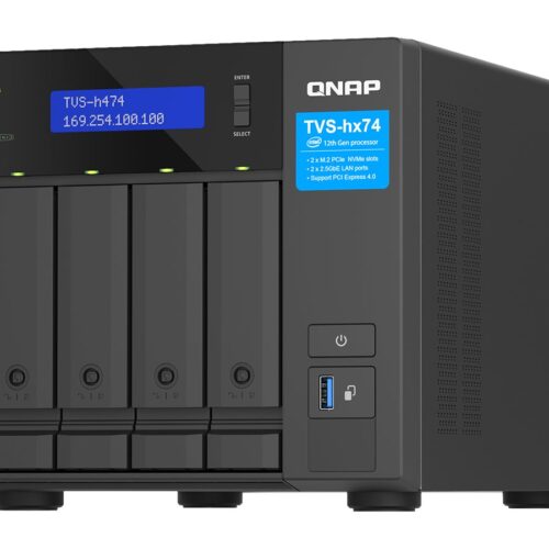 QNAP TVS-H474-PT-8G 4-bay QuTS hero NAS Intel Pentium Gold G7400 up to 3.7GHz 8Go SO-DIMM