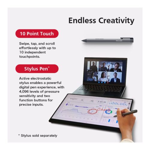 RICOH 15.6p 169 1920×1080 OLED 1ms 1000001 Wireless/Miracast 10-point Multi-Touch USB-C/Li-Ion Battery Powered